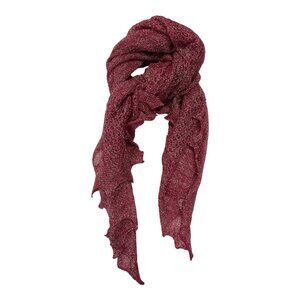 Vtg 1980s Specialty House Metallic Knit Scarf – Rose Silver Shimmer